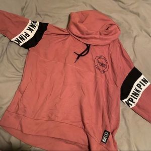 Pink cowl neck hoodie